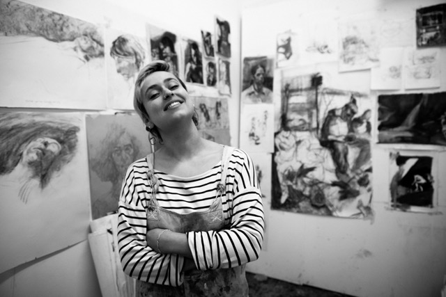 Marina in her studio