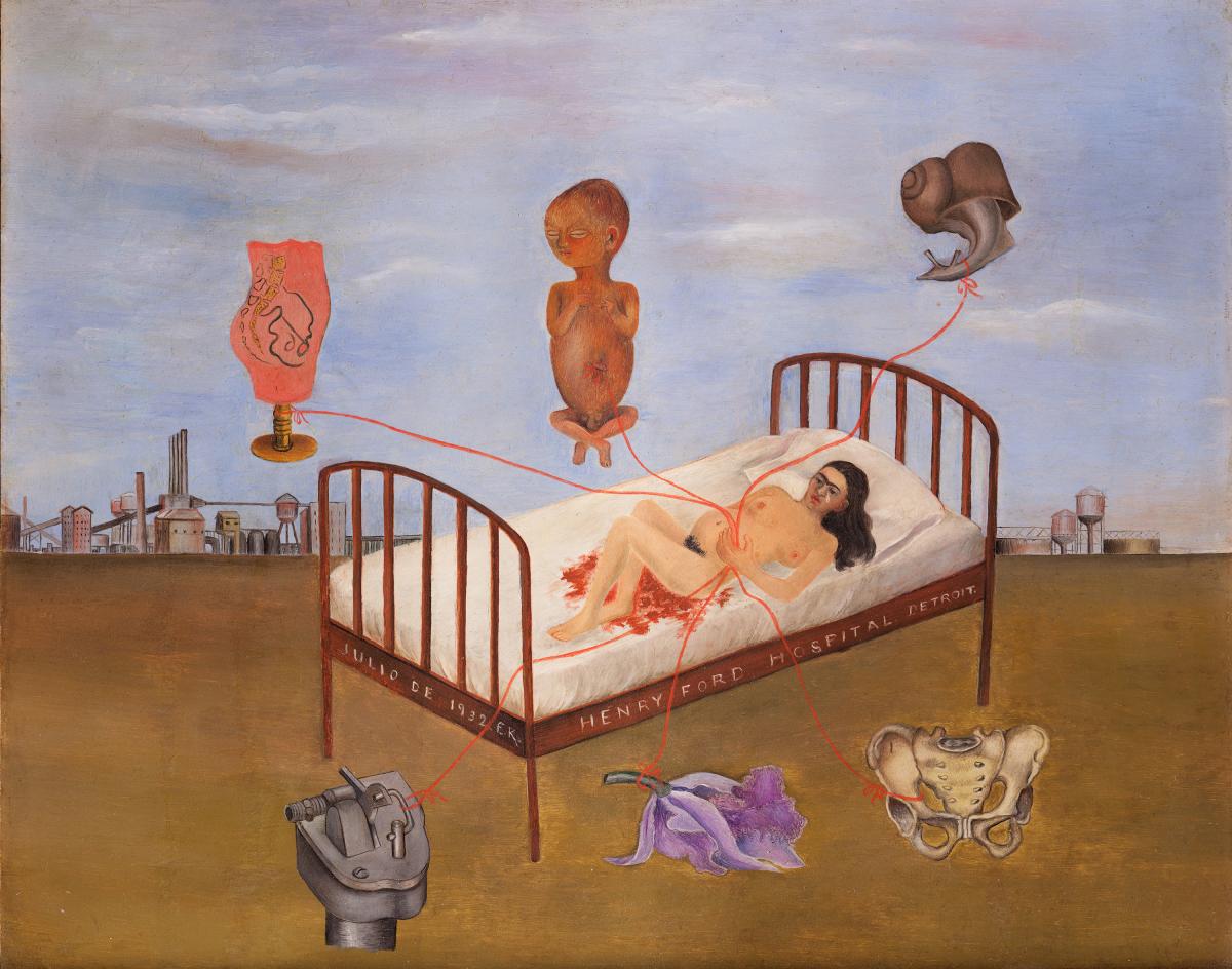 Kahlo’s oil on metal Henry Ford Hospital, painted in 1932