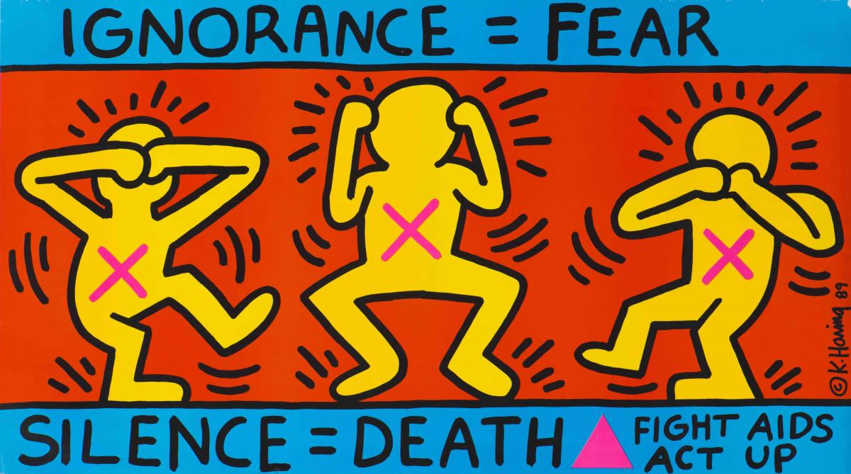 Keith Haring, Ignorance = Fear, 1989. © Keith Haring Foundation