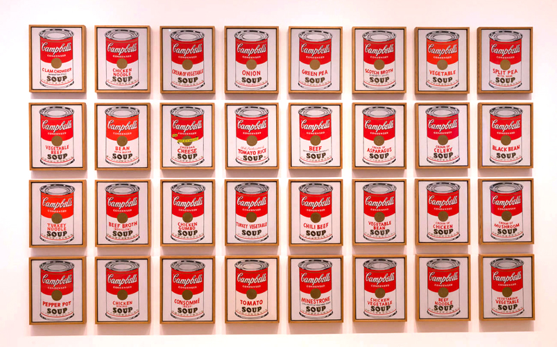 Campbell’s Soup Cans, Andy Warhol, 1962, © Alamy