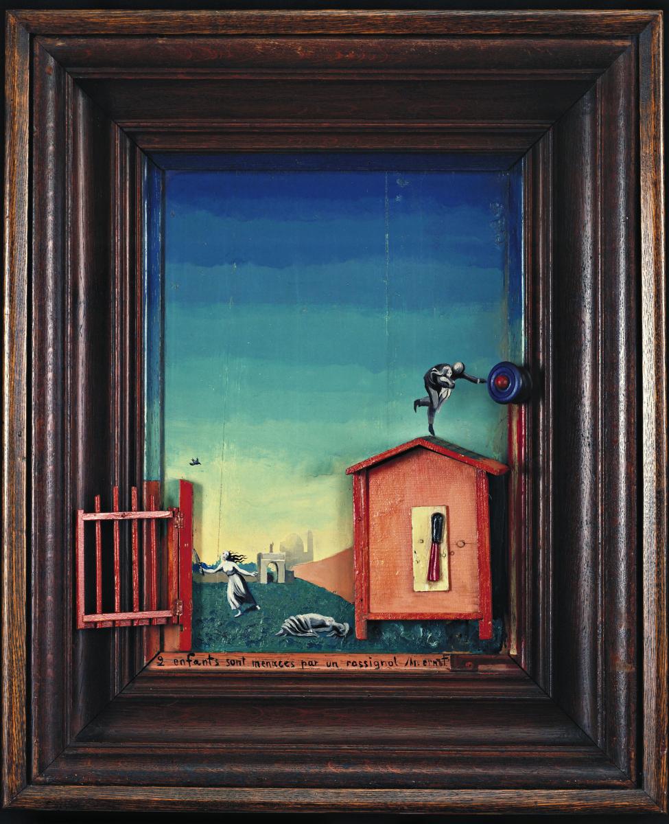 Max Ernst Two Children Are Threatened by a Nightingale 1924. The Museum of Modern Art, New York, Purchase (256.1937) © 2022 Artists Rights Society (ARS), New York / ADAGP, Paris