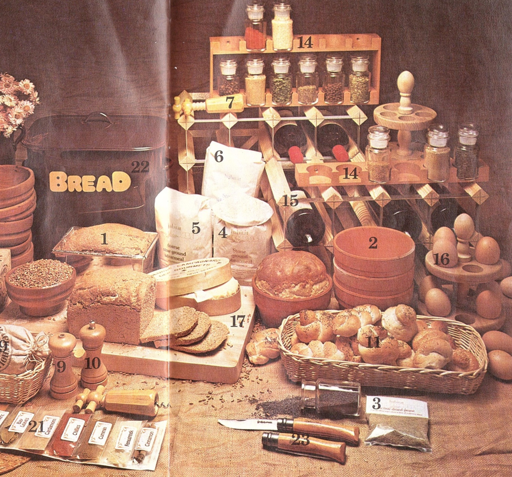 Habitat Bakehouse and the speckled brown eggs, far right 1974