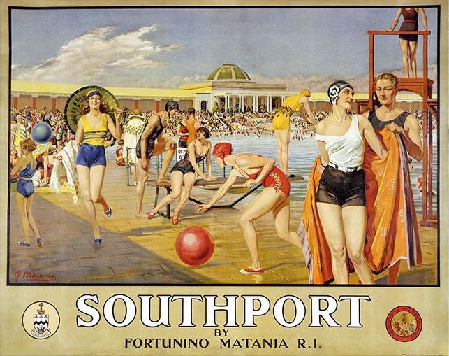  Southport Lido rail poster, Alamy
