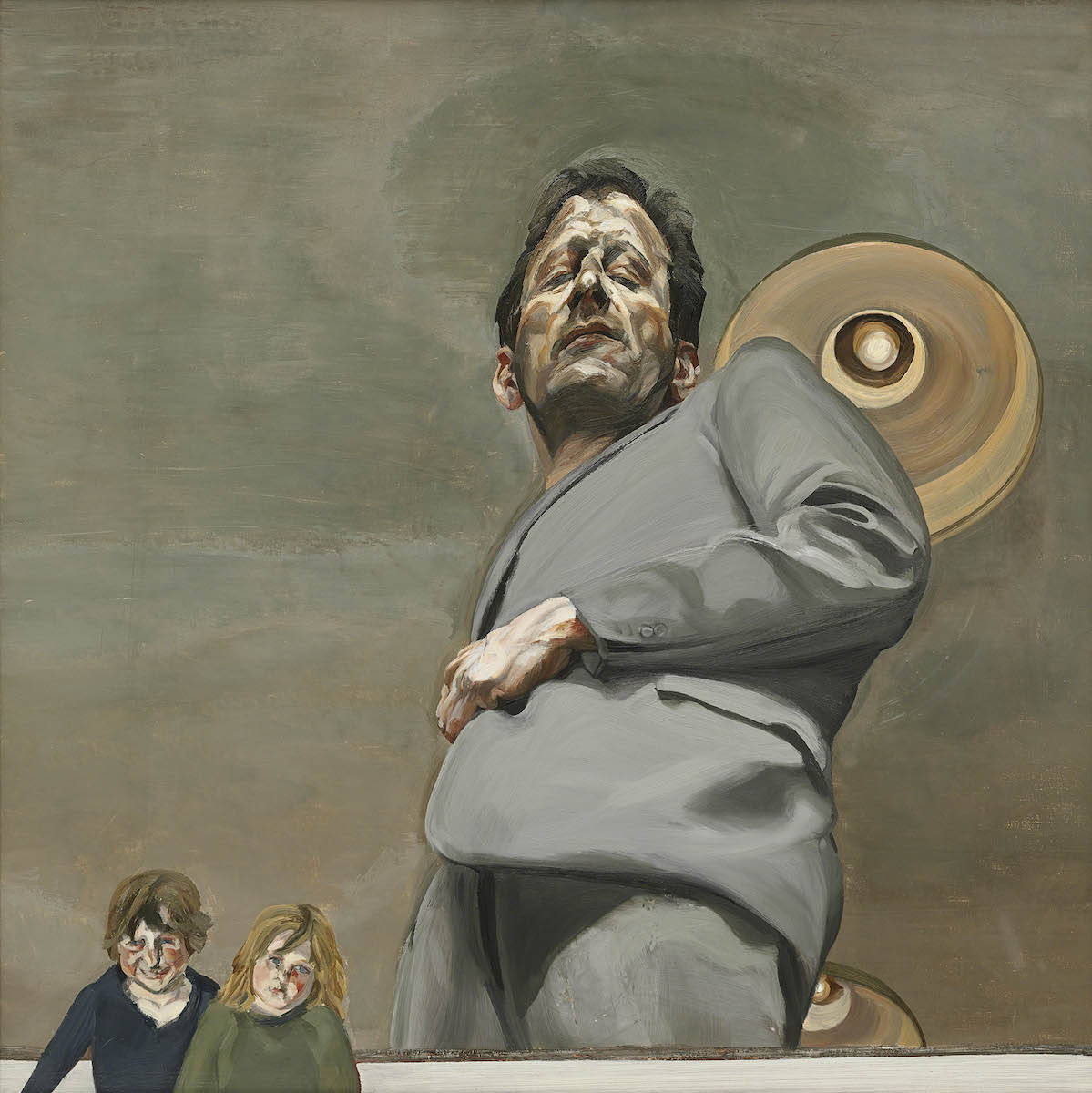 Reflection with Two Children (Self-portrait), 1965  Oil on canvas, 91 x 91 cm  Museo Nacional Thyssen-Bornemisza, Madrid. © The Lucian Freud Archive / Bridgeman Images