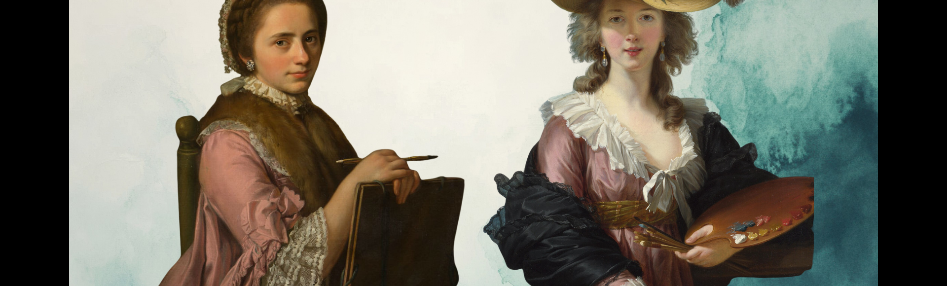 Mrs Kauffman and Madame Le Brun, Self Portraits
