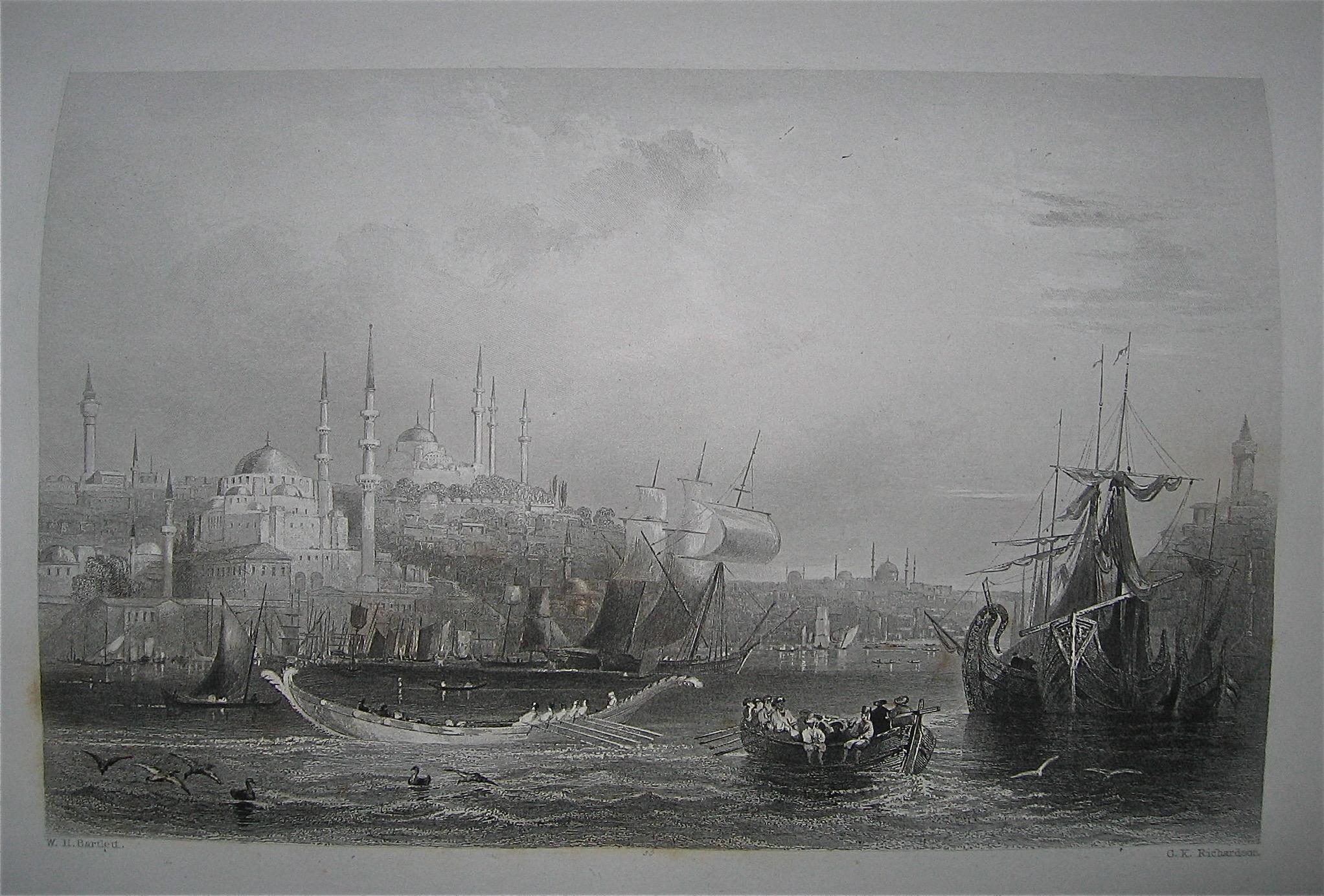 mid-19th century view, by R Bartlett, of the Golden Horn at Constantinople