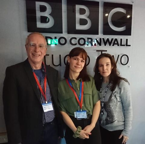 Felicitas Wagner, Emma Gill and John McEvoy Radio Cornwall