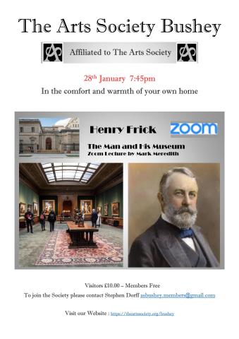 Talk on Henry Frick - poster created by Roger Kutchinsky