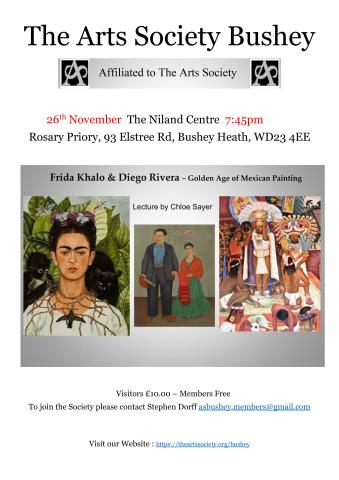 Talk on Frida Kahlo - poster created by Roger Kutchinsky