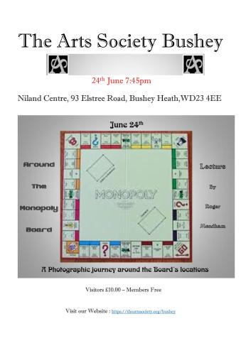 Monopoly - A Photographic Journey Around the Board's Locations - poster created by Roger Kutchinsky